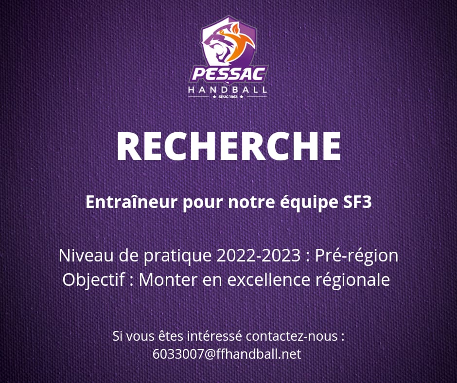 SF3 : recherche entraineur